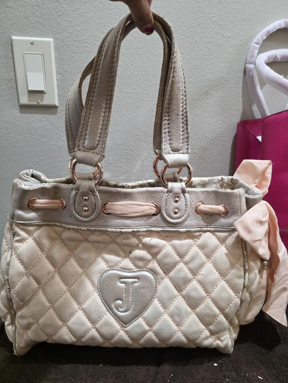 Vintage Juicy Couture Pink Sequin Tote Bag
